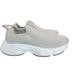 GaiaM Slip On Jogger Sneakers Cream Knit Chunky Platform Trainer US 7 Minimalist